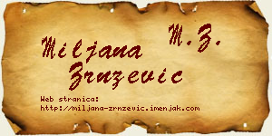 Miljana Zrnzević vizit kartica